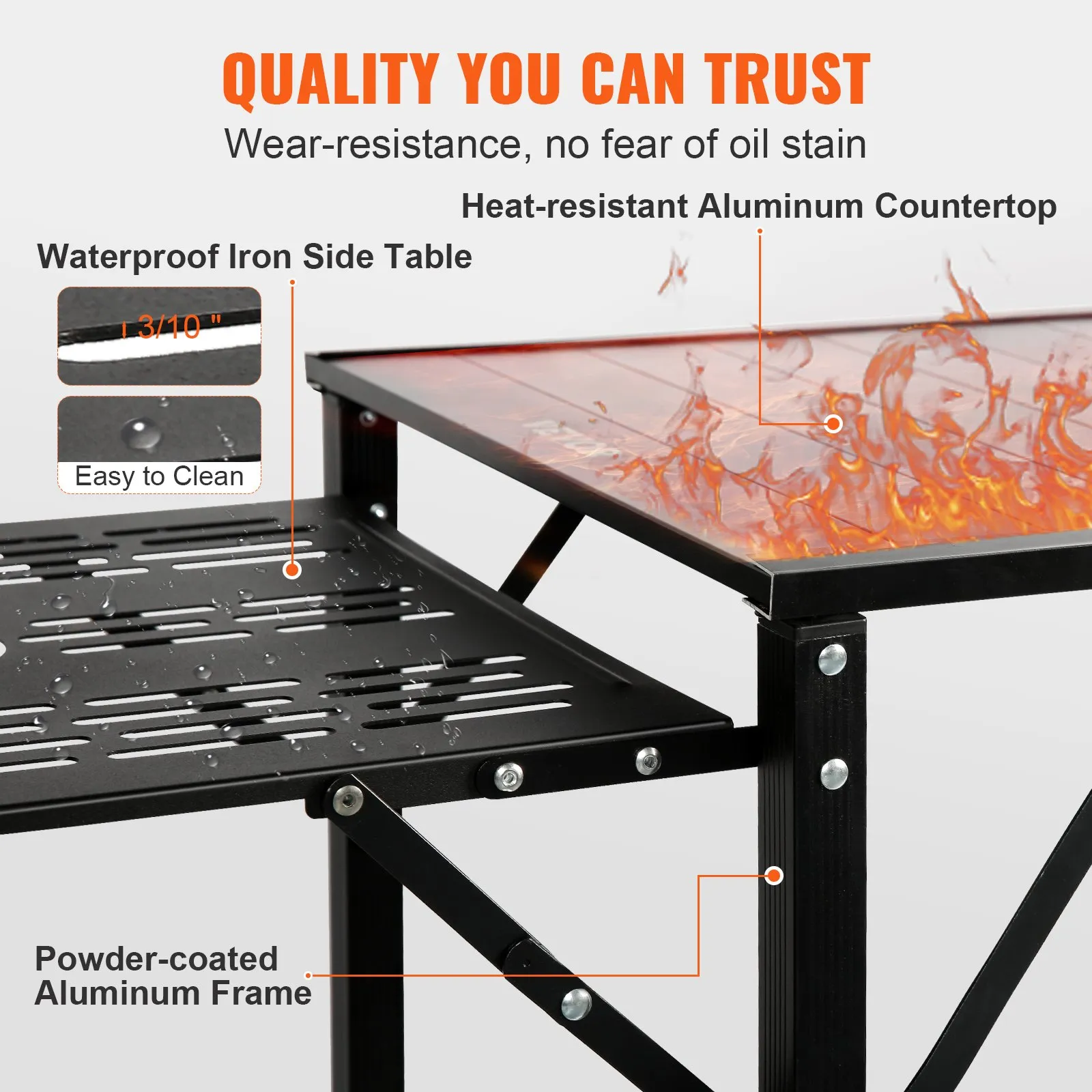 VEVOR Camping Kitchen Table - Portable Cook Station for Outdoor Picnics, BBQs, and Camping