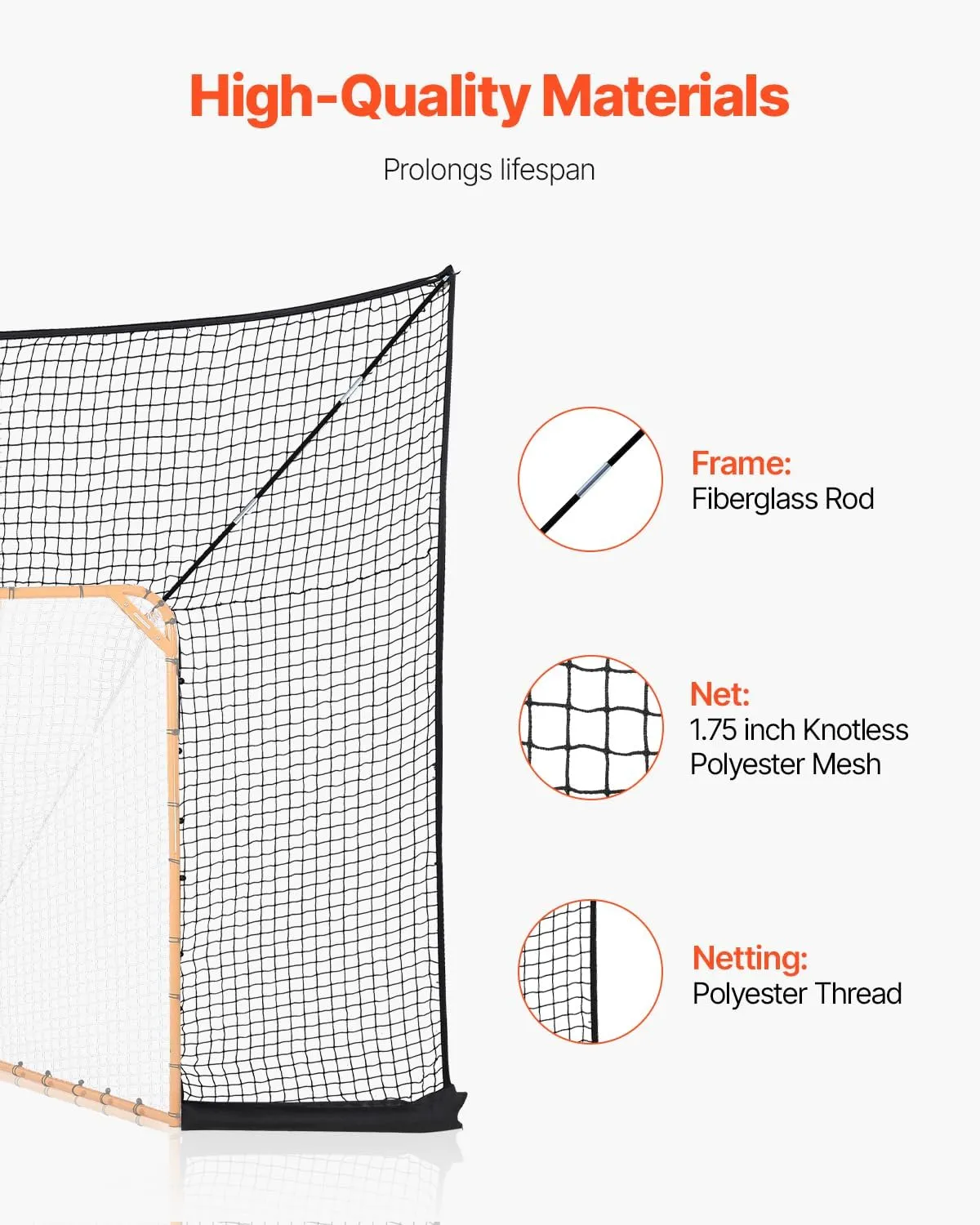 VEVOR Portable Lacrosse Goal - Complete Training Accessory Set with Extended Coverage for Youth and Adults