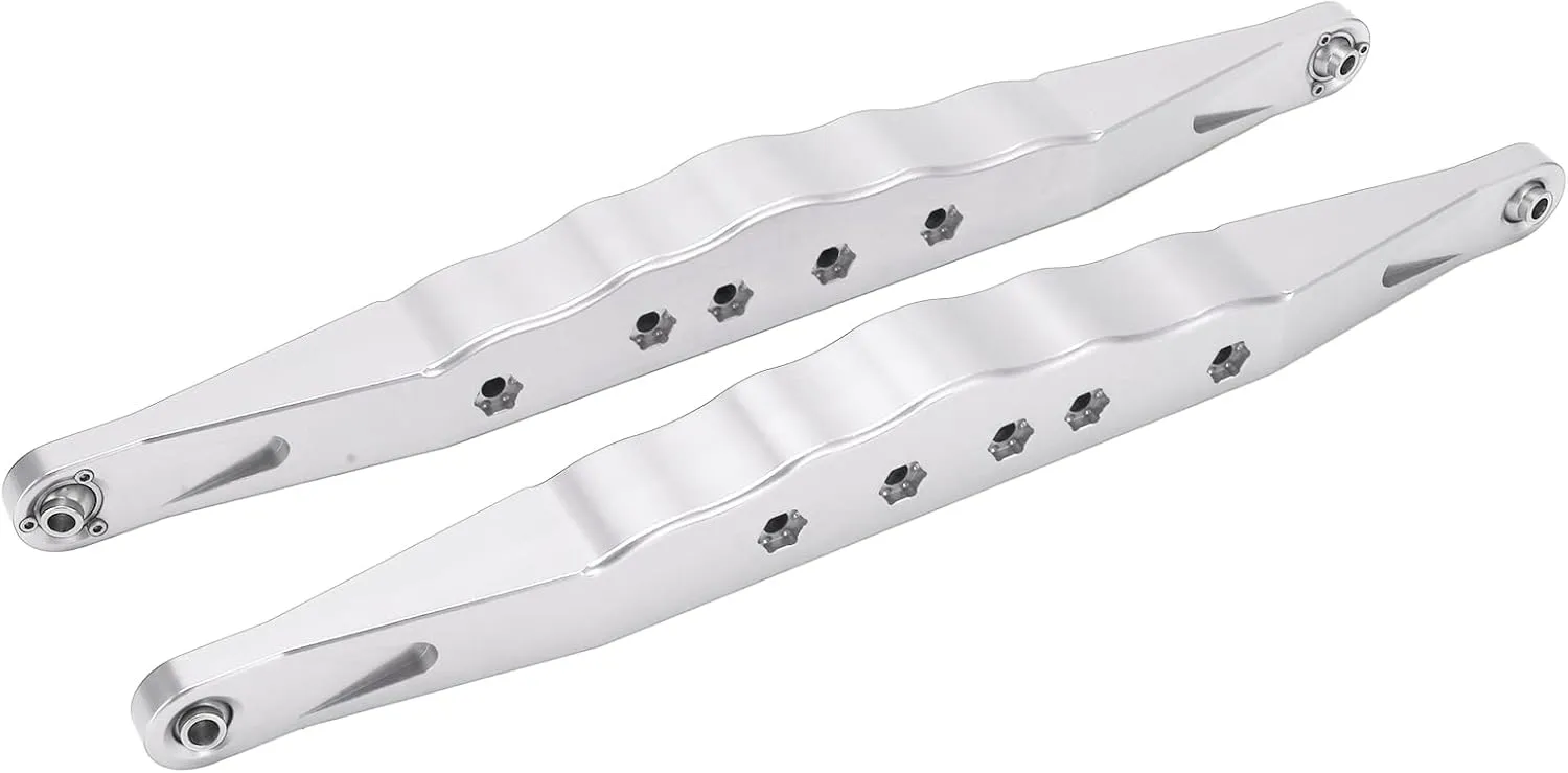VGEBY RC Aluminum Alloy Rear Lower Trailing Arms with Hollow Bottom Design for SUPER2.0 1/6 RC Short Course Off Road Car, Adjustable, Stainless Steel, Screw Locking Fixing (Silver)