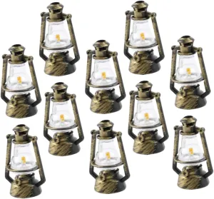 VICASKY 2sets Mini Doll House Kerosene Lights Retro Decorative Lamps for Micro Landscape DIY Model Furniture Accessories for Miniature Dollhouse Decor and Collectors 10pcs*2
