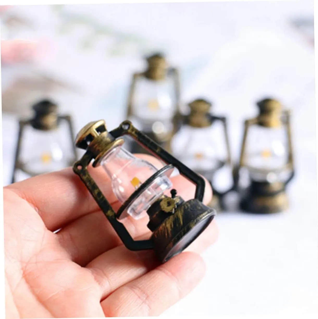 VICASKY 2sets Mini Doll House Kerosene Lights Retro Decorative Lamps for Micro Landscape DIY Model Furniture Accessories for Miniature Dollhouse Decor and Collectors 10pcs*2