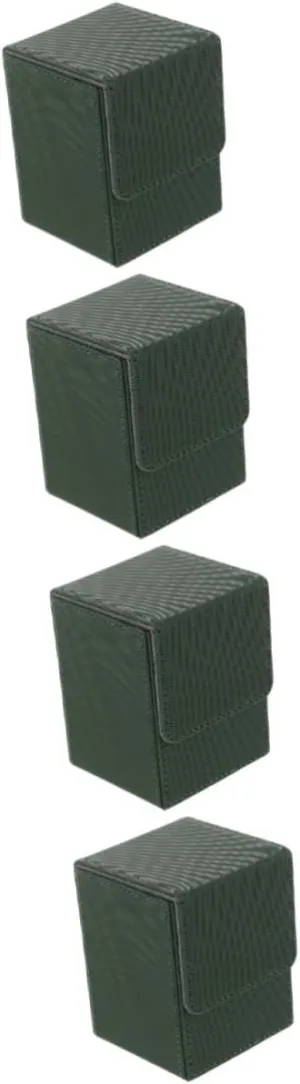 VICASKY 4pcs Game Cards Storage Holder Pu Case for Trading Cards Organizer Scratch-resistant Compact Size