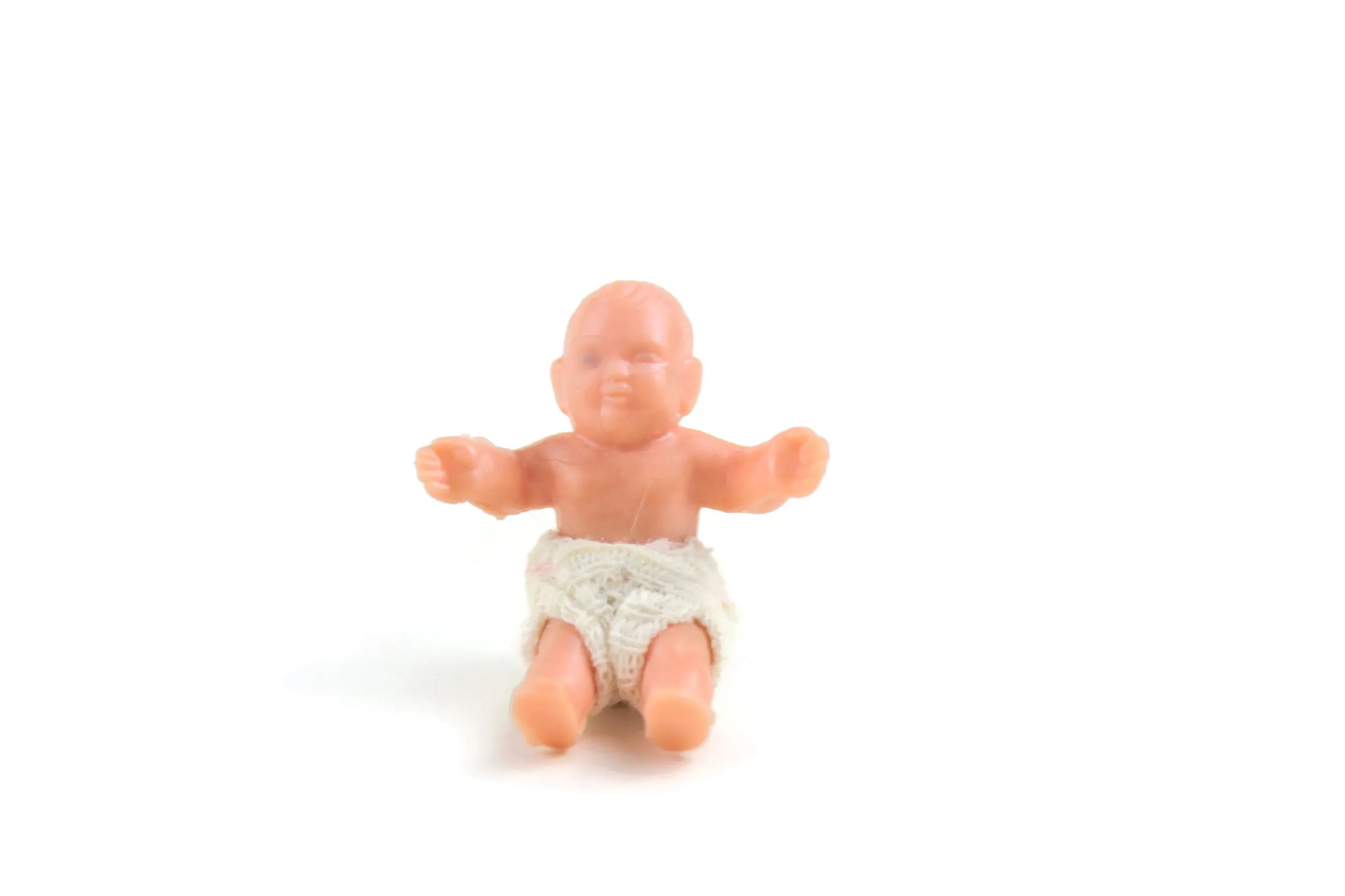 Vintage 1:12 Miniature Dollhouse Baby Doll Figurine with Diaper