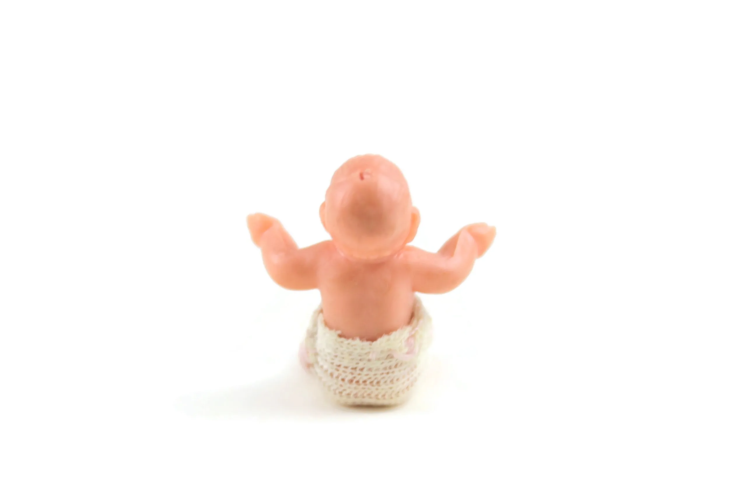 Vintage 1:12 Miniature Dollhouse Baby Doll Figurine with Diaper