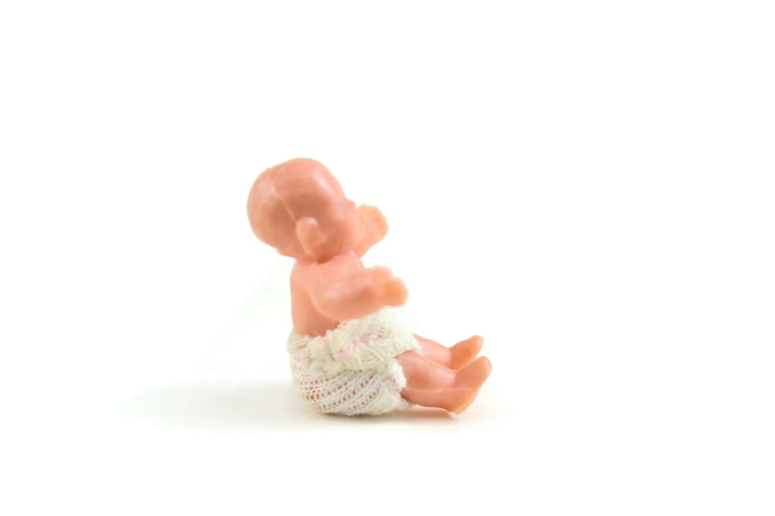 Vintage 1:12 Miniature Dollhouse Baby Doll Figurine with Diaper
