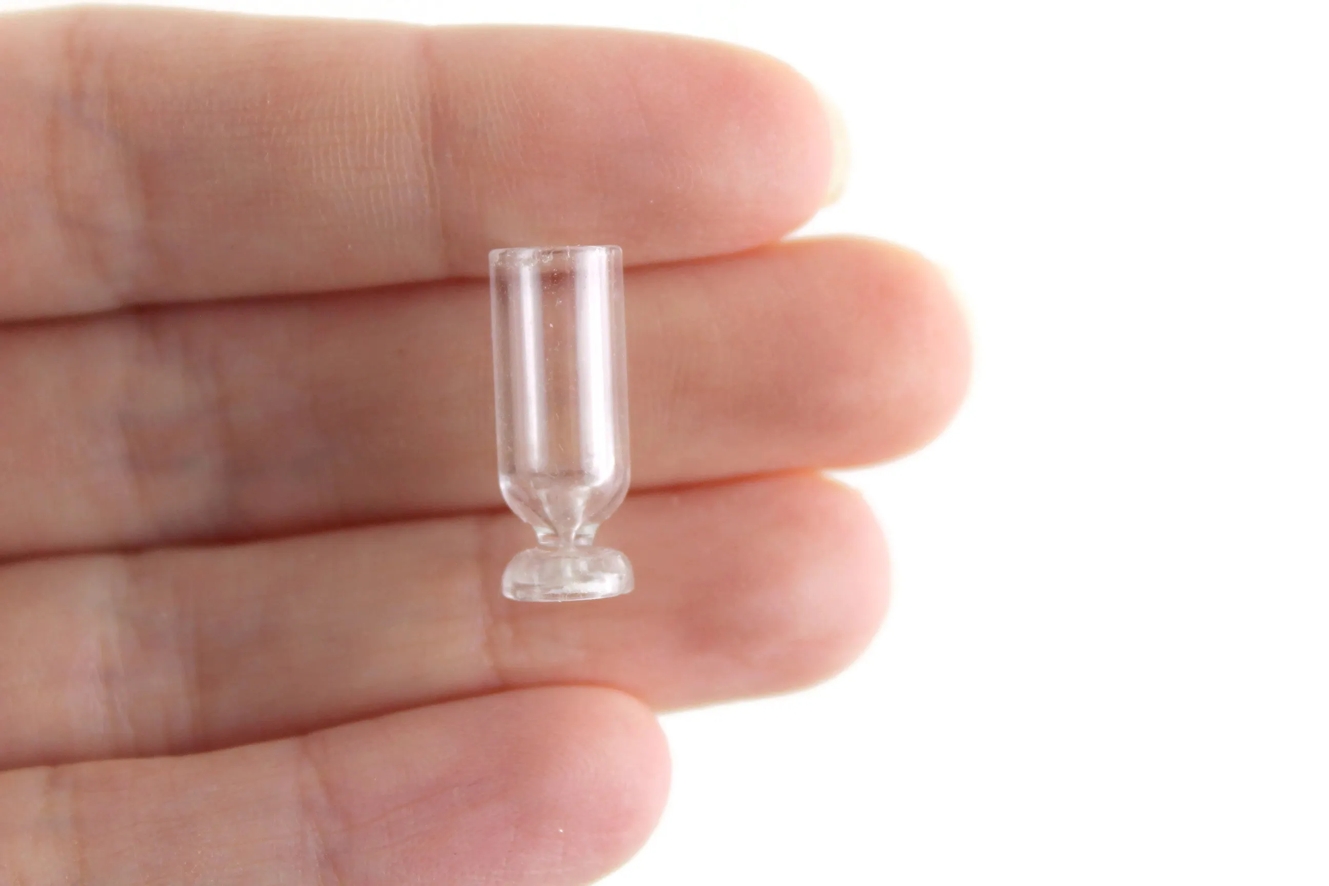 Vintage 1:12 Miniature Dollhouse Clear Glass Vase