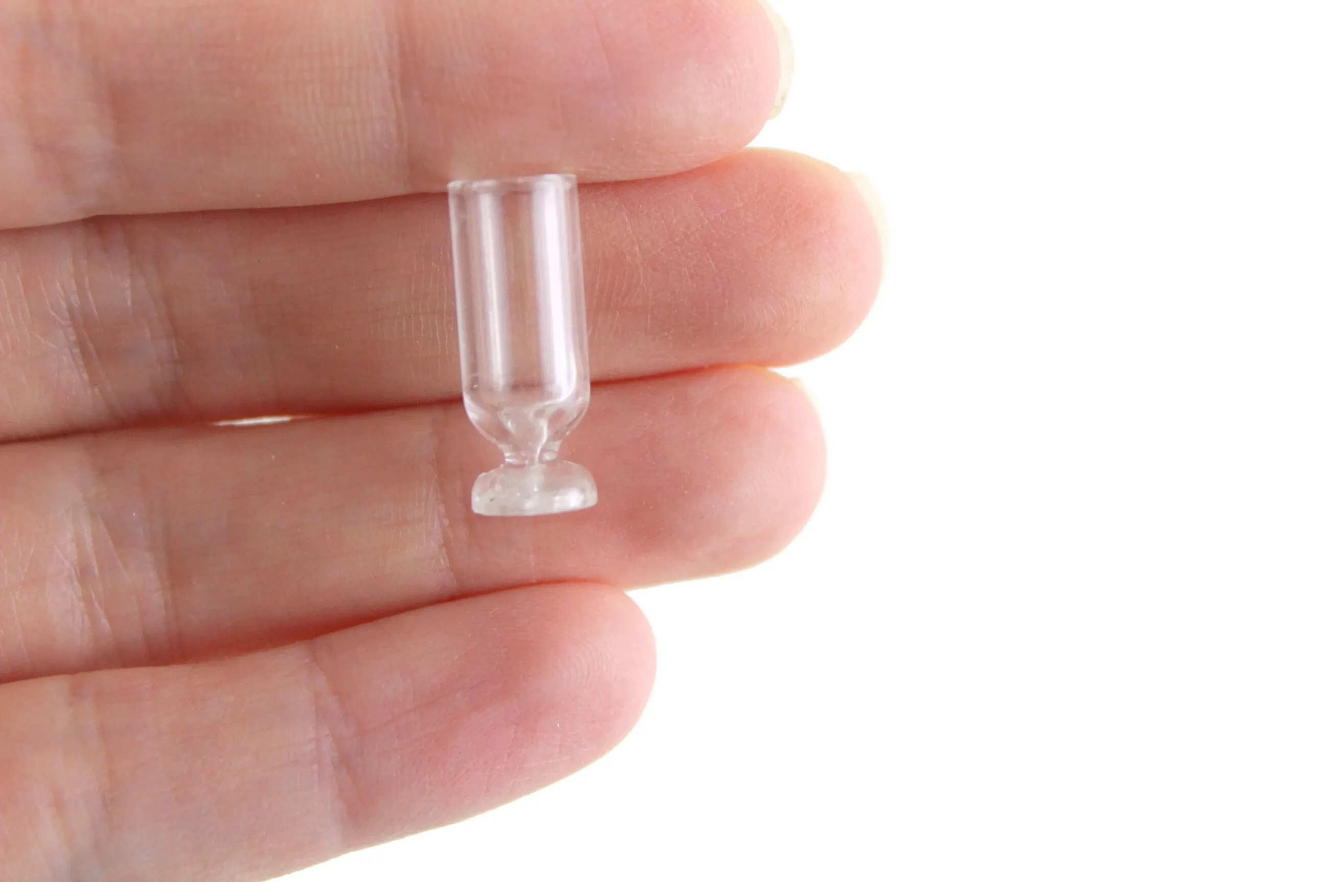 Vintage 1:12 Miniature Dollhouse Clear Glass Vase