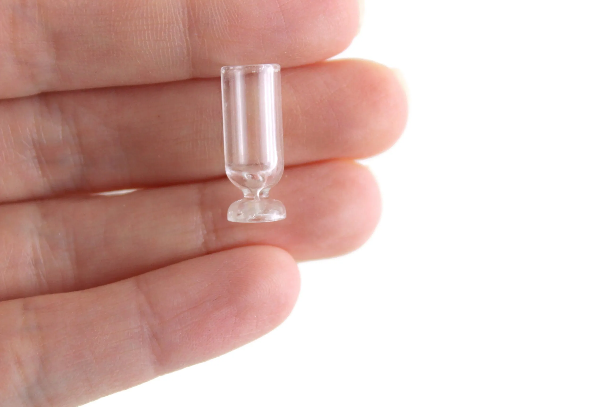 Vintage 1:12 Miniature Dollhouse Clear Glass Vase