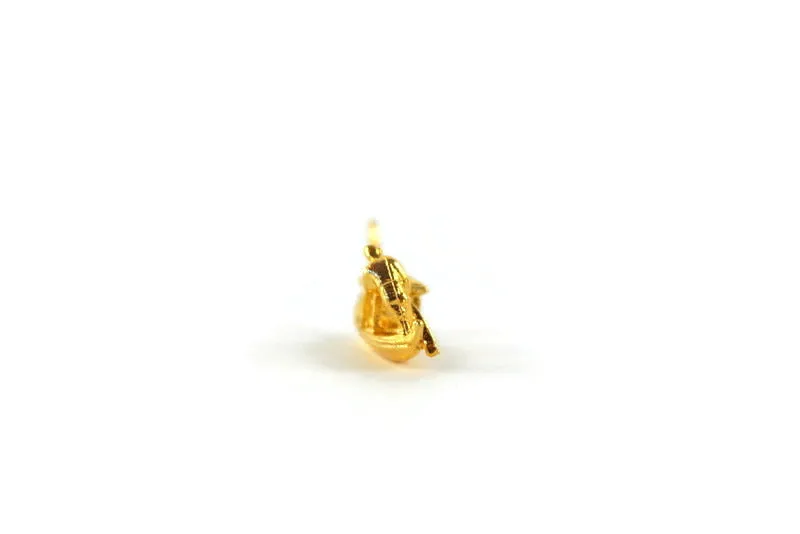 Vintage 1:12 Miniature Dollhouse Gold Brass Gondola Boat Figurine