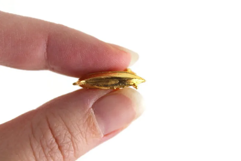 Vintage 1:12 Miniature Dollhouse Gold Brass Gondola Boat Figurine