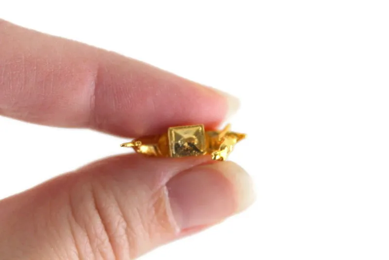 Vintage 1:12 Miniature Dollhouse Gold Brass Gondola Boat Figurine