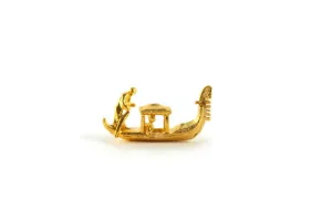 Vintage 1:12 Miniature Dollhouse Gold Brass Gondola Boat Figurine