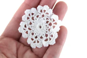 Vintage 1:12 Miniature Dollhouse Large White Crochet Doily