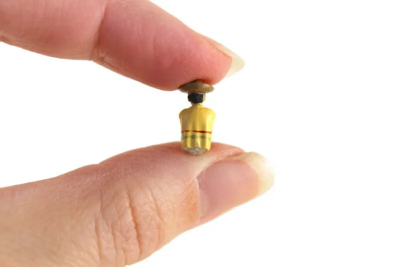 Vintage 1:12 Miniature Dollhouse Man with Sombrero Figurine