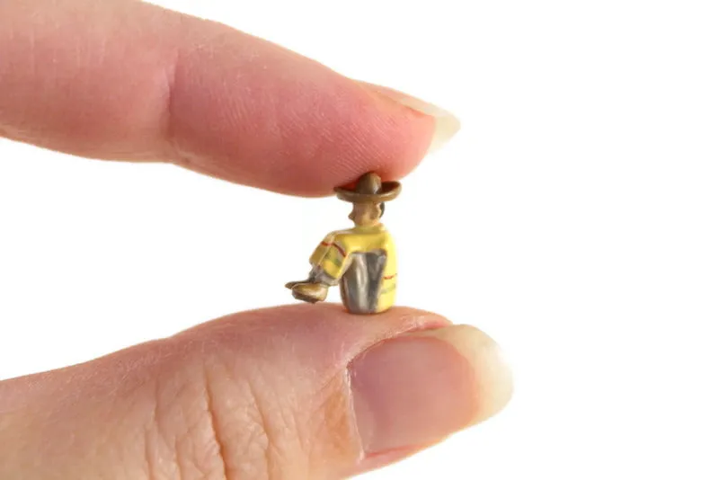 Vintage 1:12 Miniature Dollhouse Man with Sombrero Figurine