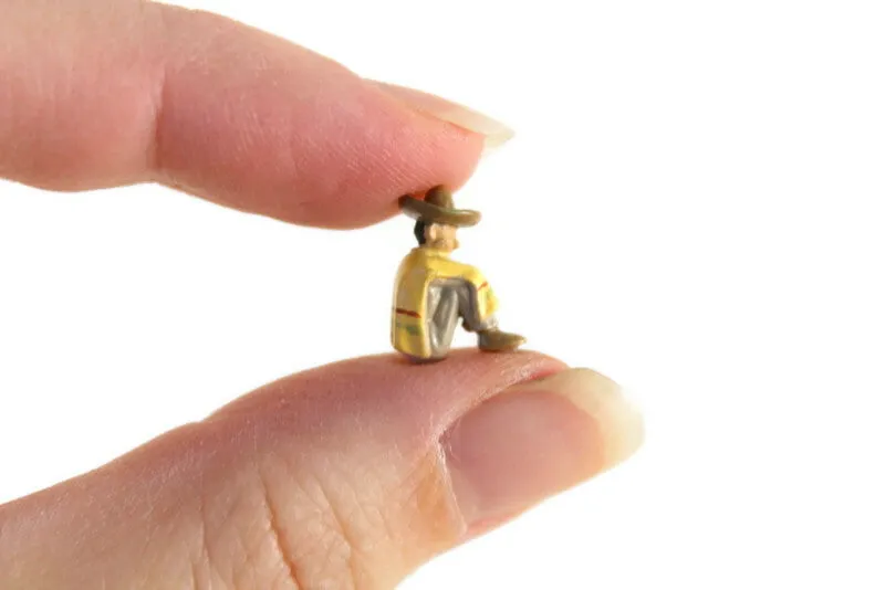 Vintage 1:12 Miniature Dollhouse Man with Sombrero Figurine