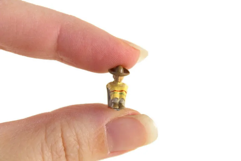 Vintage 1:12 Miniature Dollhouse Man with Sombrero Figurine