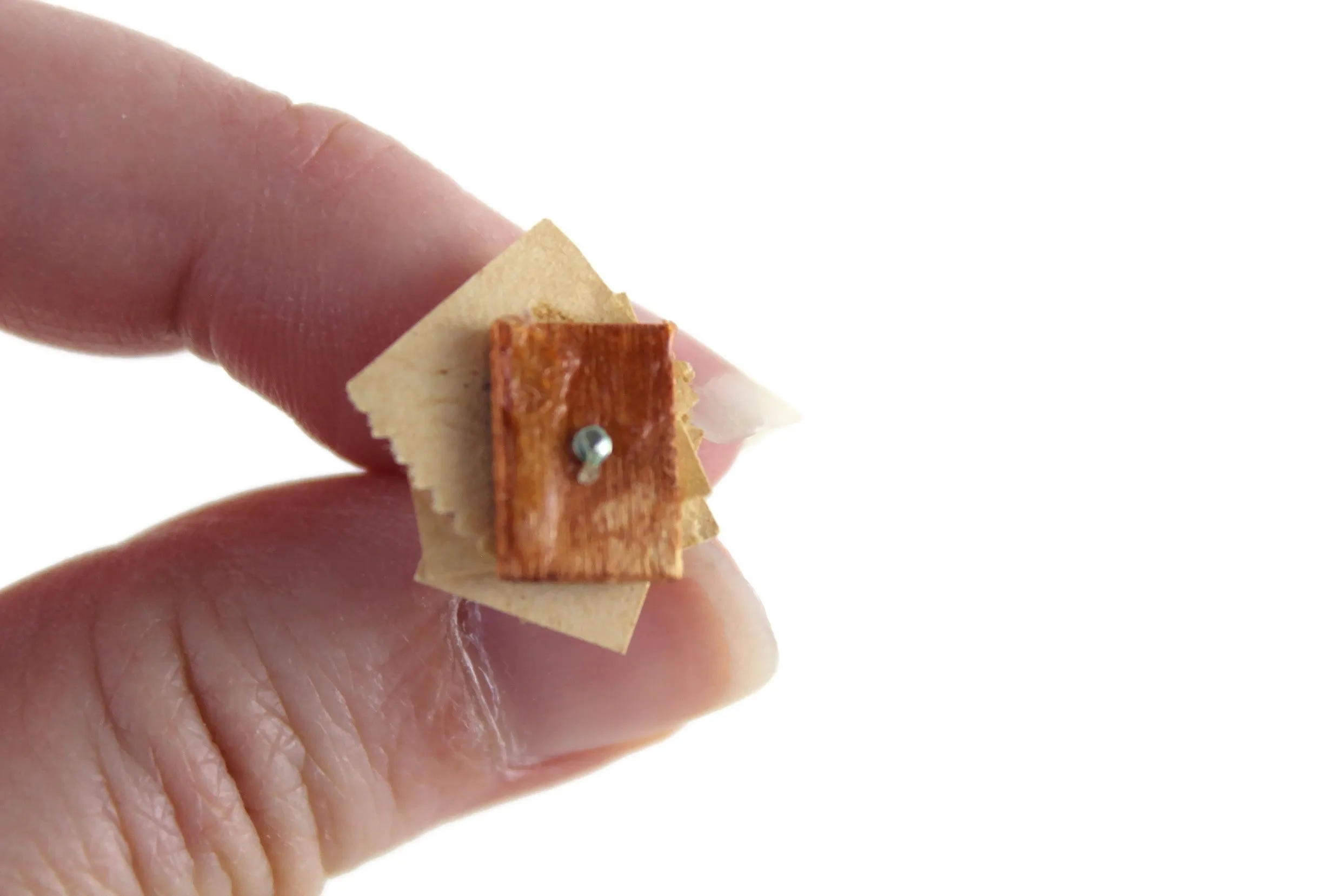 Vintage 1:12 Miniature Dollhouse Receipt Keeper with Pin