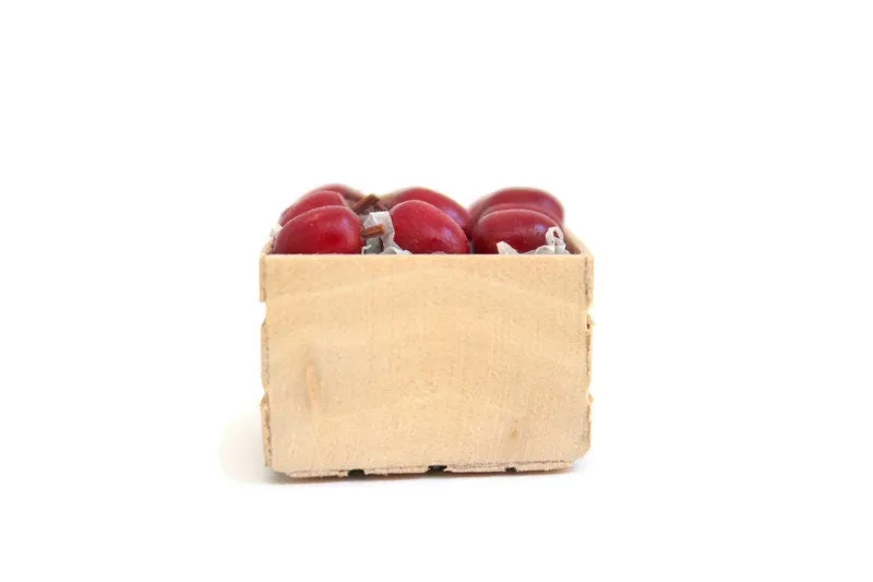 Vintage 1:12 Miniature Dollhouse Wooden Crate of Apples
