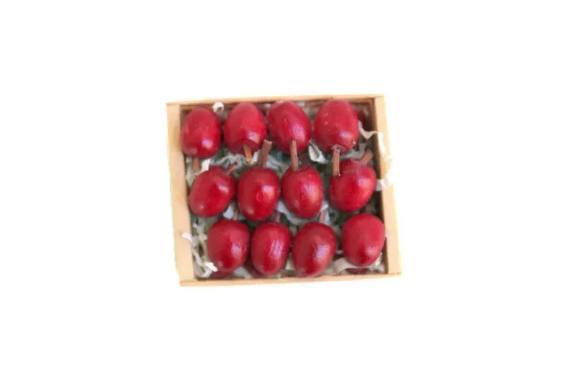Vintage 1:12 Miniature Dollhouse Wooden Crate of Apples