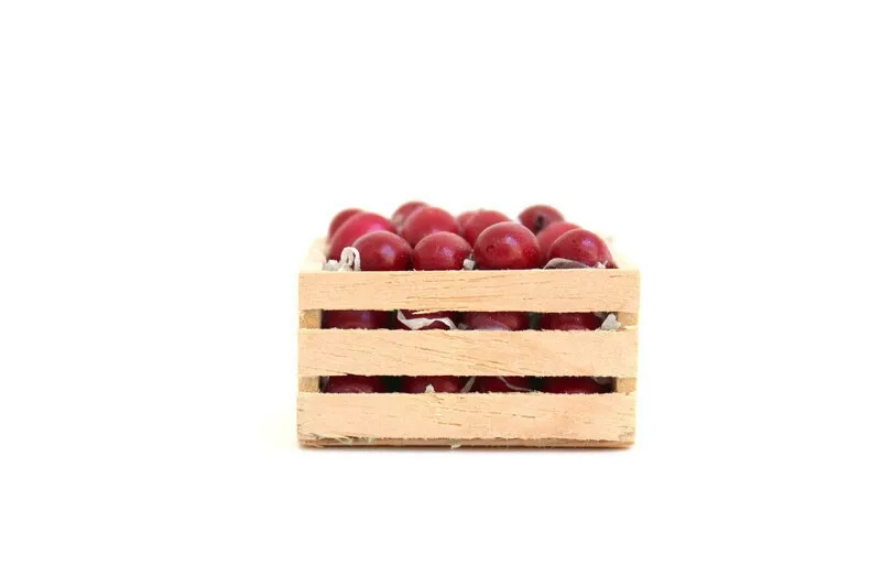 Vintage 1:12 Miniature Dollhouse Wooden Crate of Apples