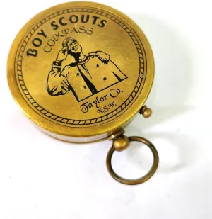 Vintage Brass Scout Compass with Scout Oath Engraving, Antique-Style Working Compass, Scouting Collectible