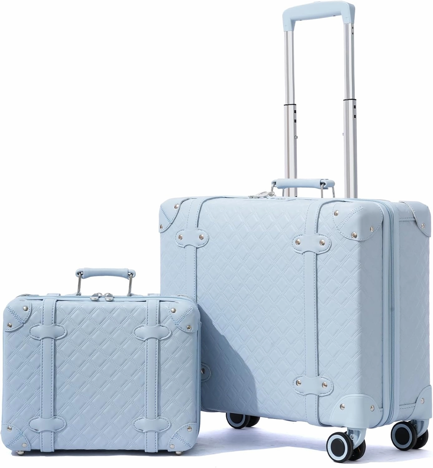 Vintage Luggage Set with Wheels, Retro Suitcase, Travel Trunk Set, Stylish Vintage Luggage Set for Women and Men