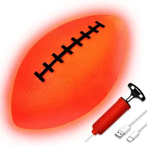 VNVDFLM Light Up Football Toys for 6-12 Years Old Boys Rechargeable LED Ball for Kids Gifts Indoor Outdoor Sport Game Boy Toys Girls Birthday Gifts Glow in The Dark Ball(Orange)