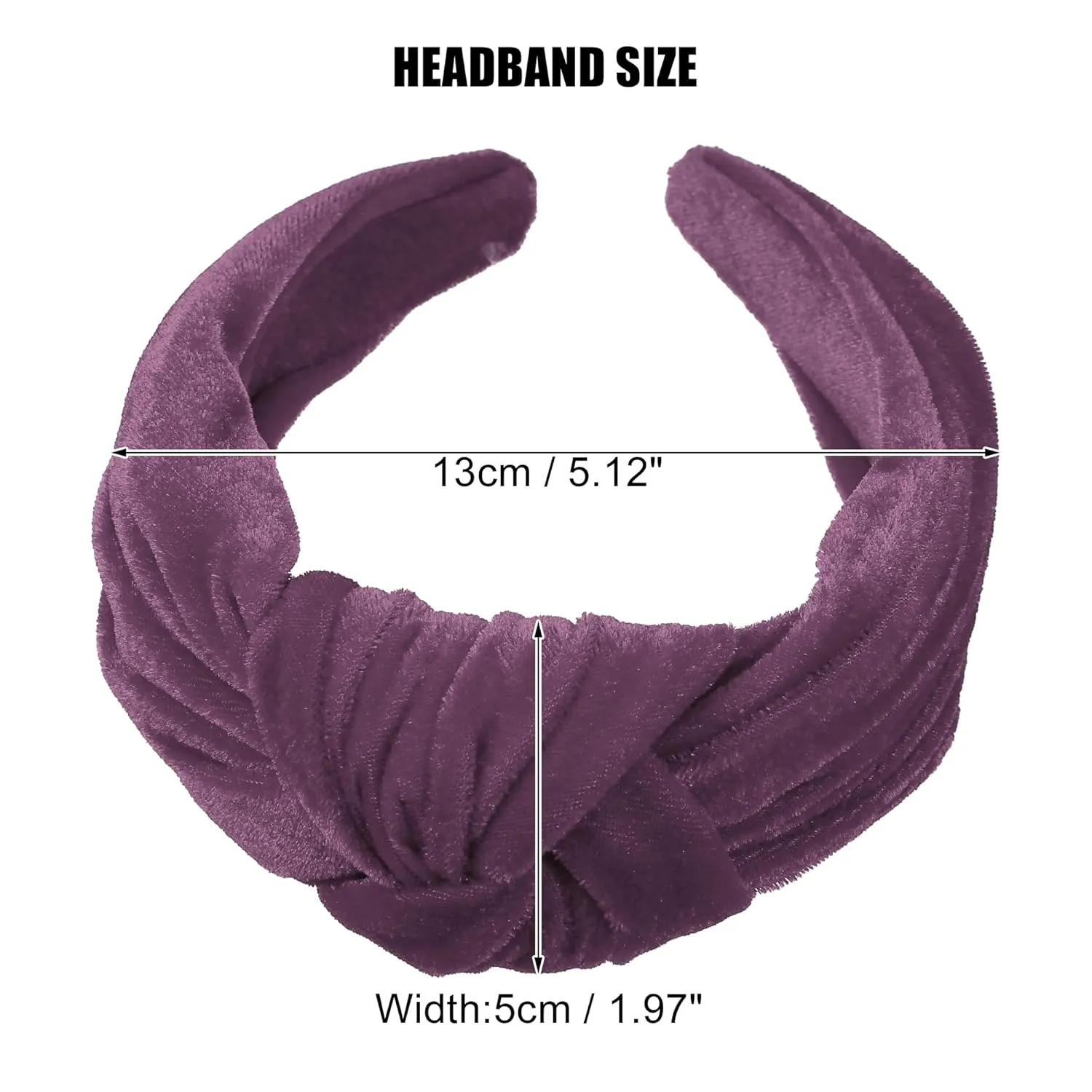 VOCOSTE Velvet Wide Knotted Hairband, Women Hairband, Hair Hoop, Fuchsia