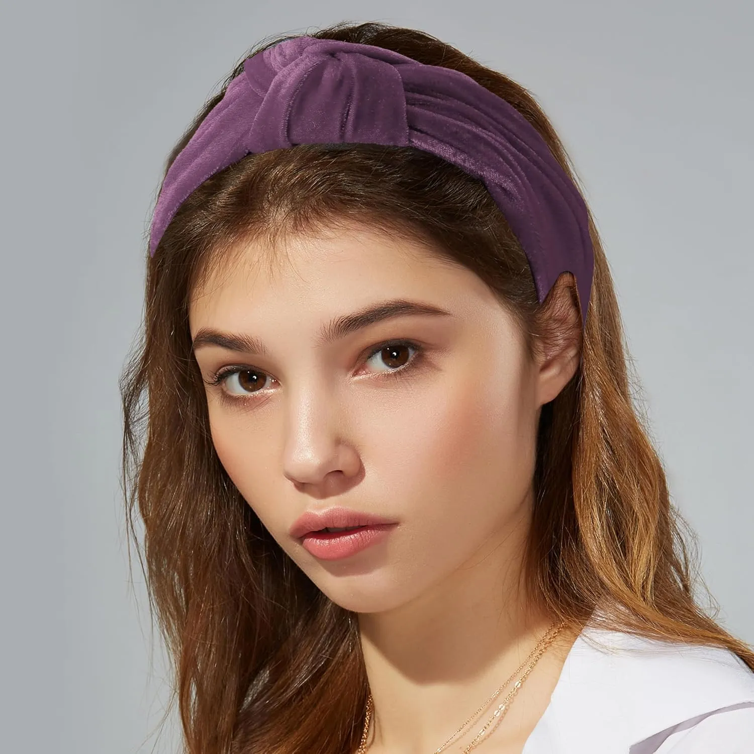 VOCOSTE Velvet Wide Knotted Hairband, Women Hairband, Hair Hoop, Fuchsia