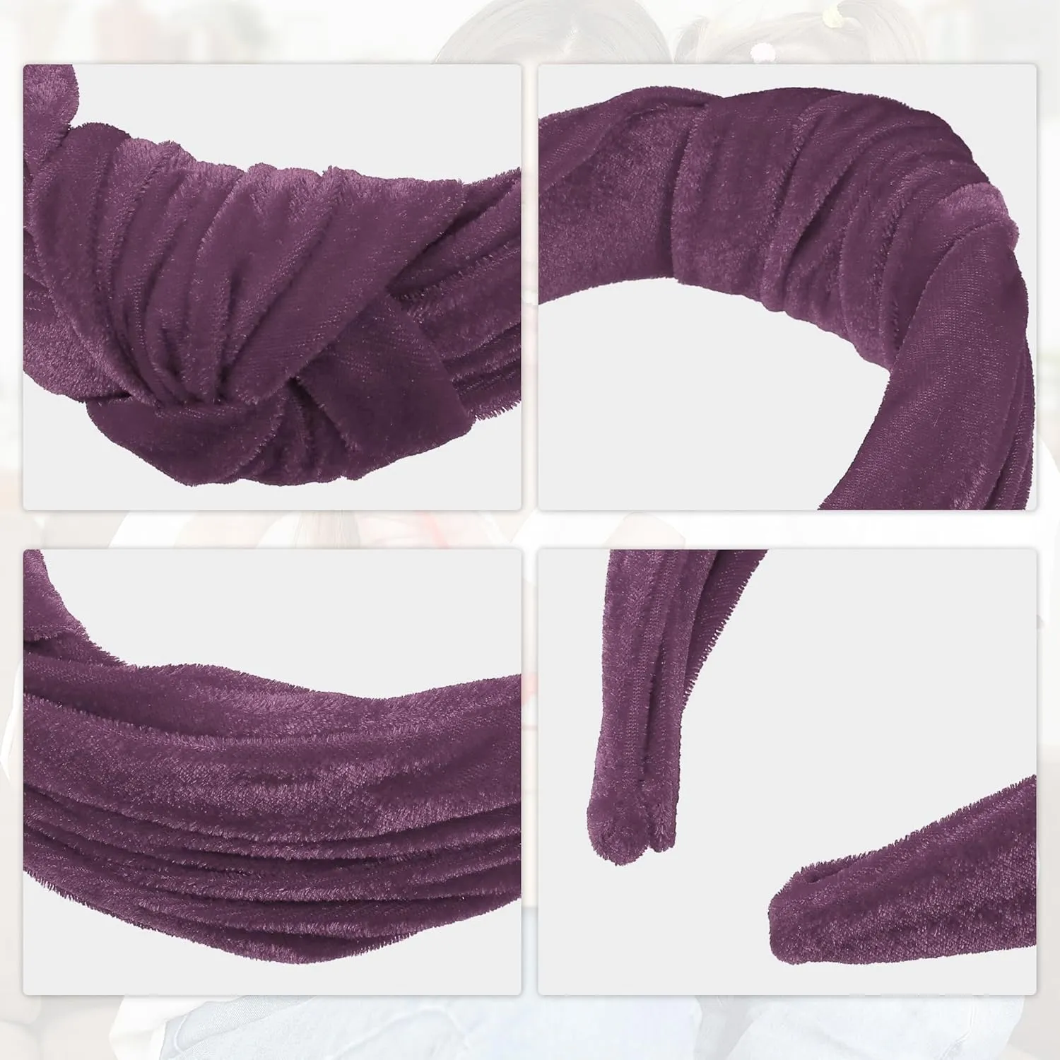 VOCOSTE Velvet Wide Knotted Hairband, Women Hairband, Hair Hoop, Fuchsia