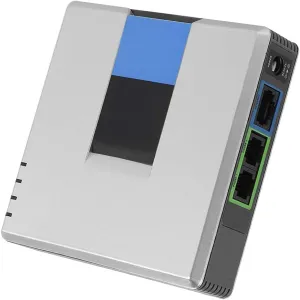VoIP Gateway, PAP2T NA PAP2T 2 Ports Internet Phone Adapter, with Power Adapter, Comes with RJ 45 Network Cable, for Linksys, Support SIP V2 Protocol