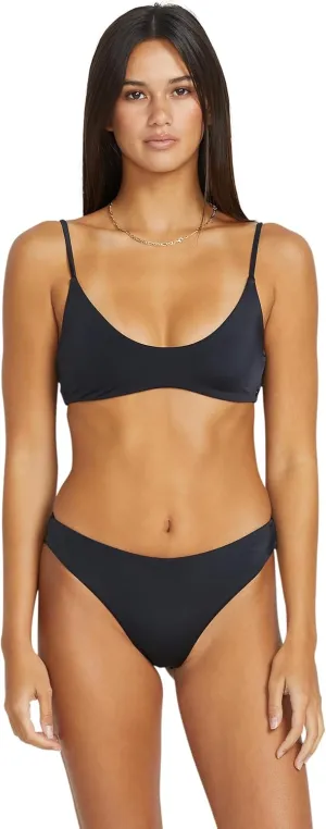 Volcom Women's Simply Seamless Crop Bikini Top, Black