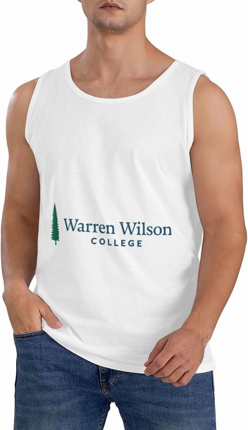 Warren Wilson College Logo Men's Sleeveless Tank Tops Crewneck Loose Fit Shirt