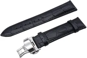 Watch Accessories Bamboo Band Cowhide Strap Set Butterfly Buckle Crocodile-Print Cowhide Bracelet