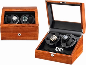 Watch Winder Watch Case 4   6 Watches Rosewood Solid Wood Handcrafted Carefully Polished Beautiful and Durable Energy-Saving Ultra-Quiet Japanese Motor Anti-Magnetic Watch Box (Rosewood 1)