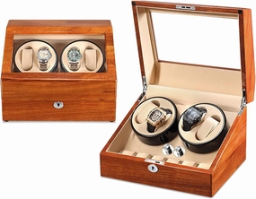 Watch Winder Watch Case 4   6 Watches Rosewood Solid Wood Handcrafted Carefully Polished Beautiful and Durable Energy-Saving Ultra-Quiet Japanese Motor Anti-Magnetic Watch Box (Rosewood 3)