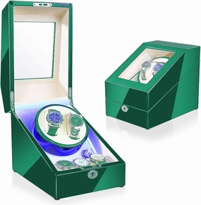 Watch Winders Watch Winder Boxes, Silent Motor Box, Blue LED Light & 4 Rotation Mode Setting, for Man and Woman Watch Watches (Size : 2 3)