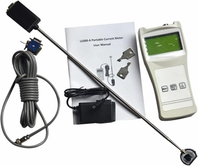 Water Flow Meter, LS300A Flow Meter River Open Channels Flow Velocities Measuring Instrument Portable Slurry Typr Flow Meter Range 0.01~4.0m/s Velocity Meter