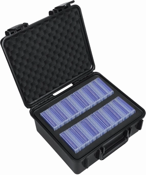 Waterproof Toploader Storage Box for 3" x 4" 35PT Rigid Card Holder, Trading Card Case Holds 300 Toploaders, Fit Sport Card with ONE Touch Magnetic Card Holder