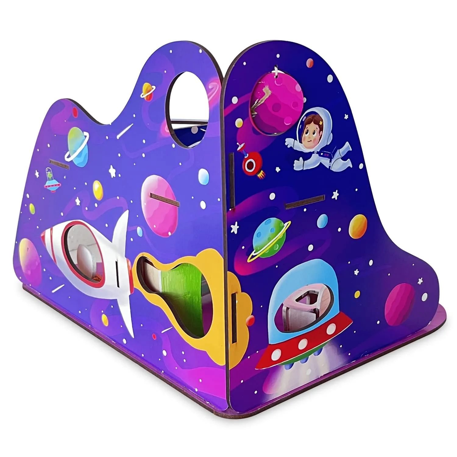 Webby Spacecraft Trip to Universe All Side Play Wooden Doll House