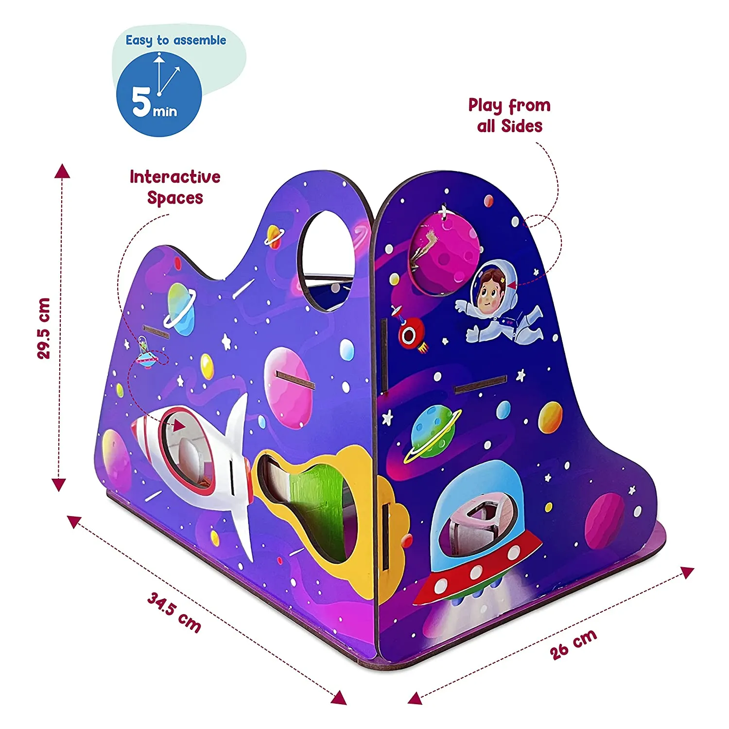 Webby Spacecraft Trip to Universe All Side Play Wooden Doll House