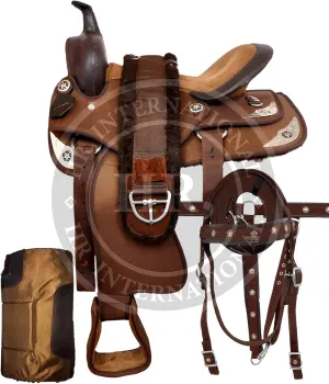 Western Synthetic Horse Saddle Lightweight Barrel Racing Saddle Trail Equestrian Horse Saddle Size 14 to 18 Inches Seat Model No. 33