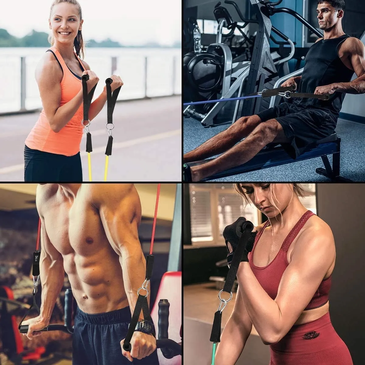 WHATAFIT Resistance Bands, Exercise Bands，Resistance Bands for Working Out, Work Out Bands with Handles for Men and Women Fitness, Strength Training Home Gym Equipment