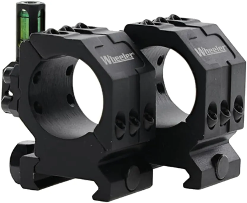 Wheeler 2-Piece Picatinny Rail Scope Rings with Anti-Cant Indicator for Leveling, Shooting