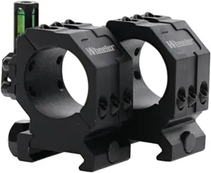 Wheeler 2-Piece Picatinny Rail Scope Rings with Anti-Cant Indicator for Leveling, Shooting