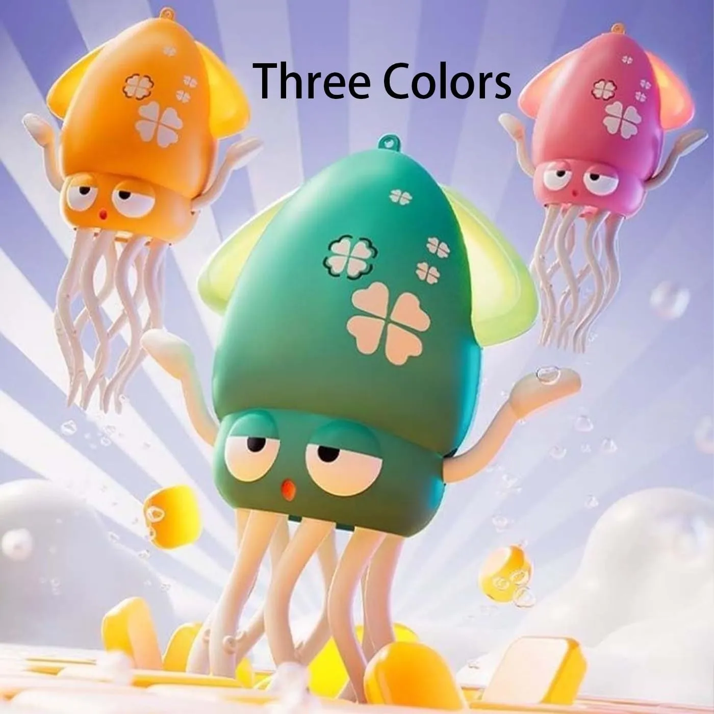 Wiggly Wonder Octopus，Electric Dancing Wiggly Wonder Octopus, Smart Tentacle Explorer, Squid with Auto Obstacle Avoidance, USB Rechargeable with LED Lights & Music (Yellow)