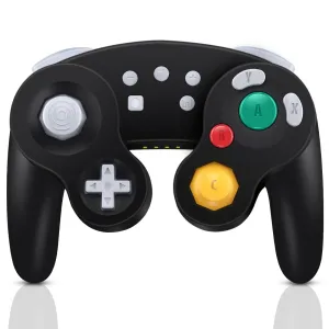 Wireless Gamecube Controller for Nintendo Switch,Wireless Switch Pro Controller for Nintendo Switch/PC/Steam,One-Button Wake Up,6-Axis Gyro Motion,Turbo & Auto Turbo(Black)