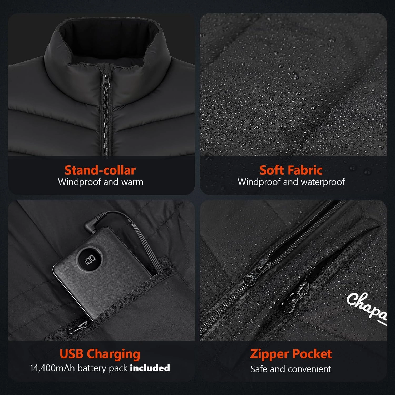 Women’s Heated Vest with Battery Pack Included, 7.4V Smart Washable Rechargeable Electric Lightweight Heating Vest