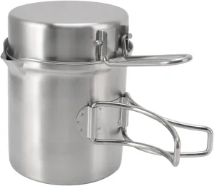 Wood Burning Camping Stove Pot Set, Folding Stainless Steel Backpacking Stove Pot Set with Storage Bag, Portable Camping Cookware for Household, Outdoor Cooking, Camping, Hiking